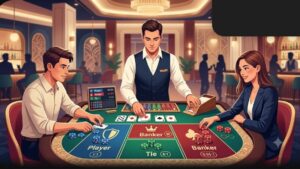 Иллюстрация с анализом ставок на Банкира и Игрока в баккаре для начинающих пользователей